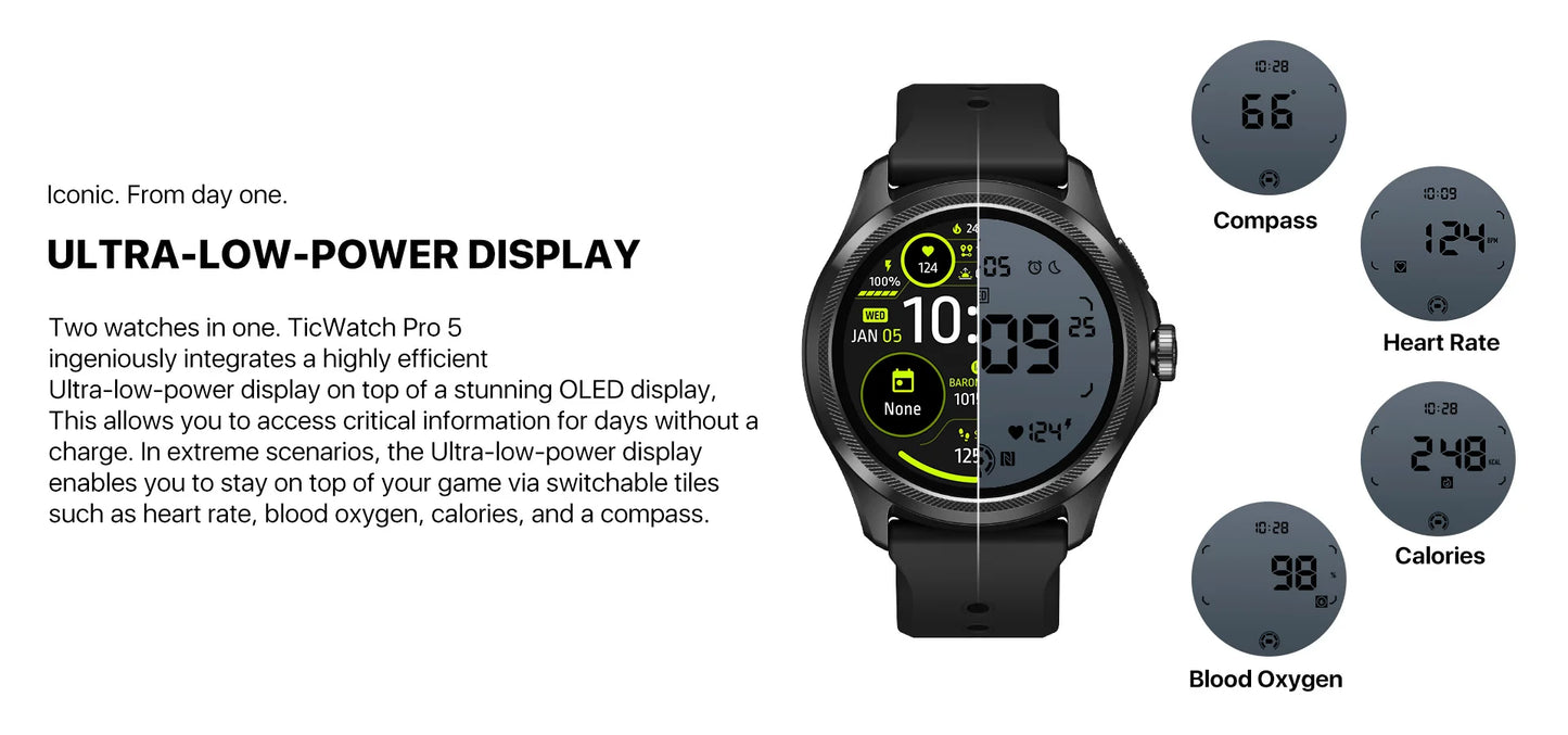 TicWatch Pro 5 Wear OS Smartwatch