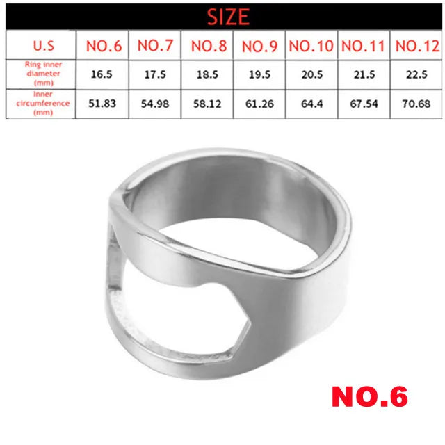 Finger Bottle Opener Ring 17mm/18mm/19mm/20mm