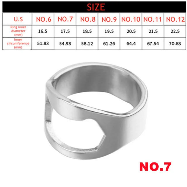 Finger Bottle Opener Ring 17mm/18mm/19mm/20mm
