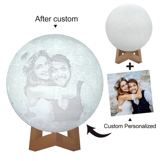 Moon Lamp Personalized Photo Text Customized