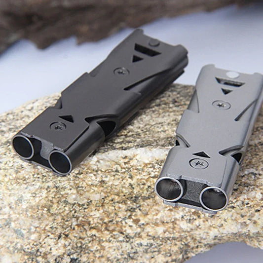 Portable Whistle 180 db Aluminum Alloy Double Tube