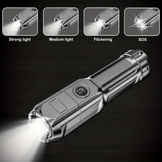 Powerful LED Flashlight Telescopic Zoom Tactical Torch