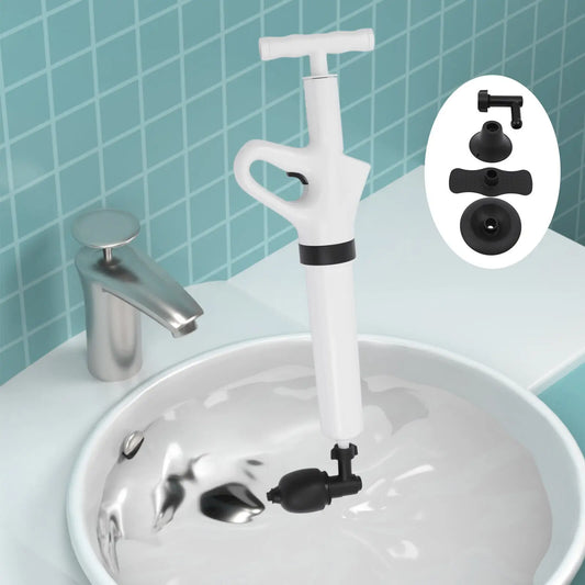 High Pressure Home Toilet Plunger Kit Air Drain Blaster