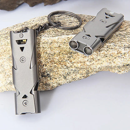 Portable Whistle 180 db Aluminum Alloy Double Tube