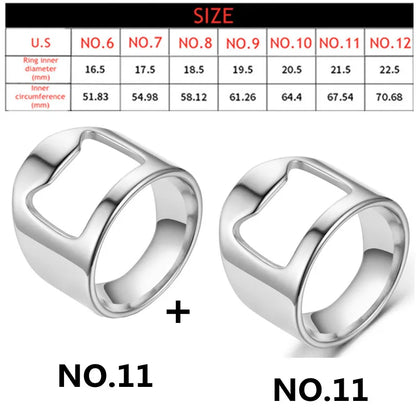 Finger Bottle Opener Ring 17mm/18mm/19mm/20mm