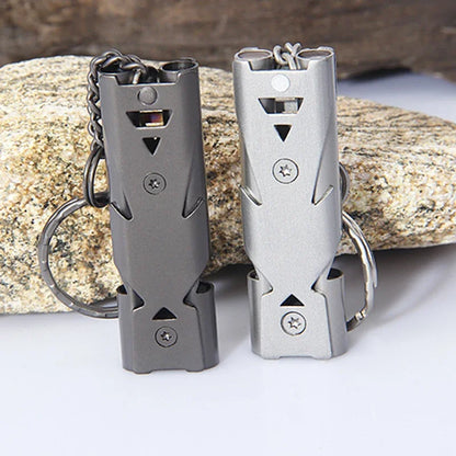 Portable Whistle 180 db Aluminum Alloy Double Tube