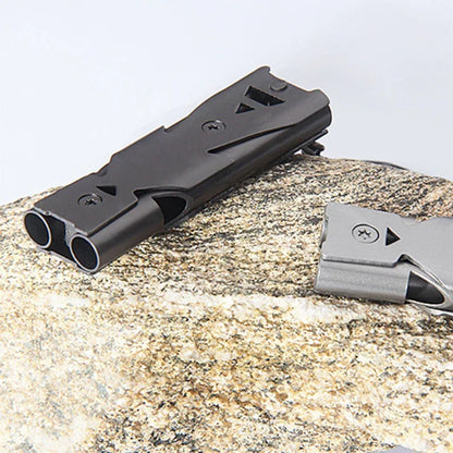 Portable Whistle 180 db Aluminum Alloy Double Tube