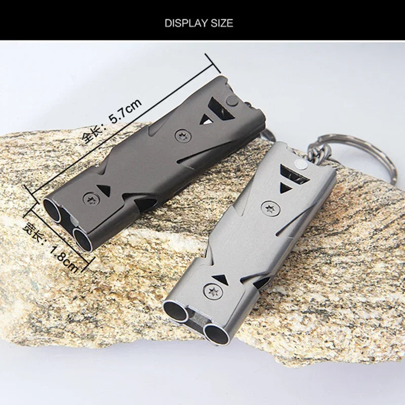 Portable Whistle 180 db Aluminum Alloy Double Tube