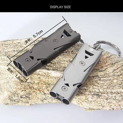 Portable Whistle 180 db Aluminum Alloy Double Tube