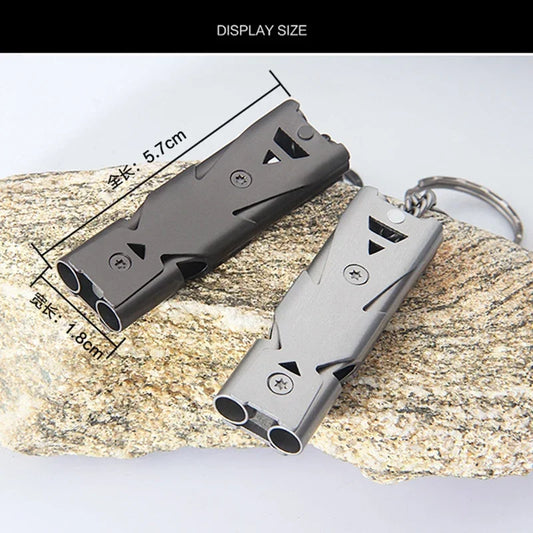 Portable Whistle 180 db Aluminum Alloy Double Tube