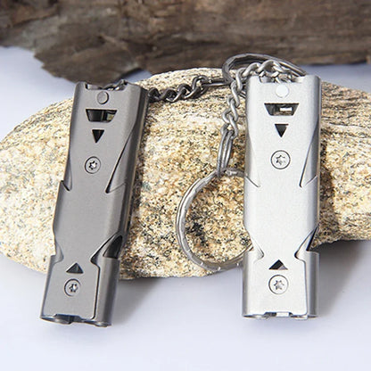 Portable Whistle 180 db Aluminum Alloy Double Tube