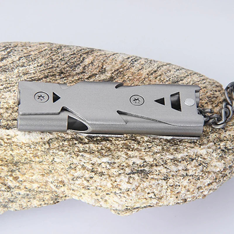 Portable Whistle 180 db Aluminum Alloy Double Tube