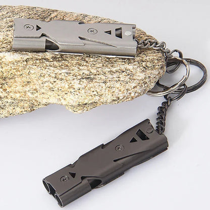 Portable Whistle 180 db Aluminum Alloy Double Tube